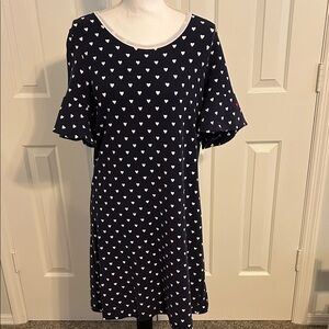 Draper James Navy Heart Print Mini Dress